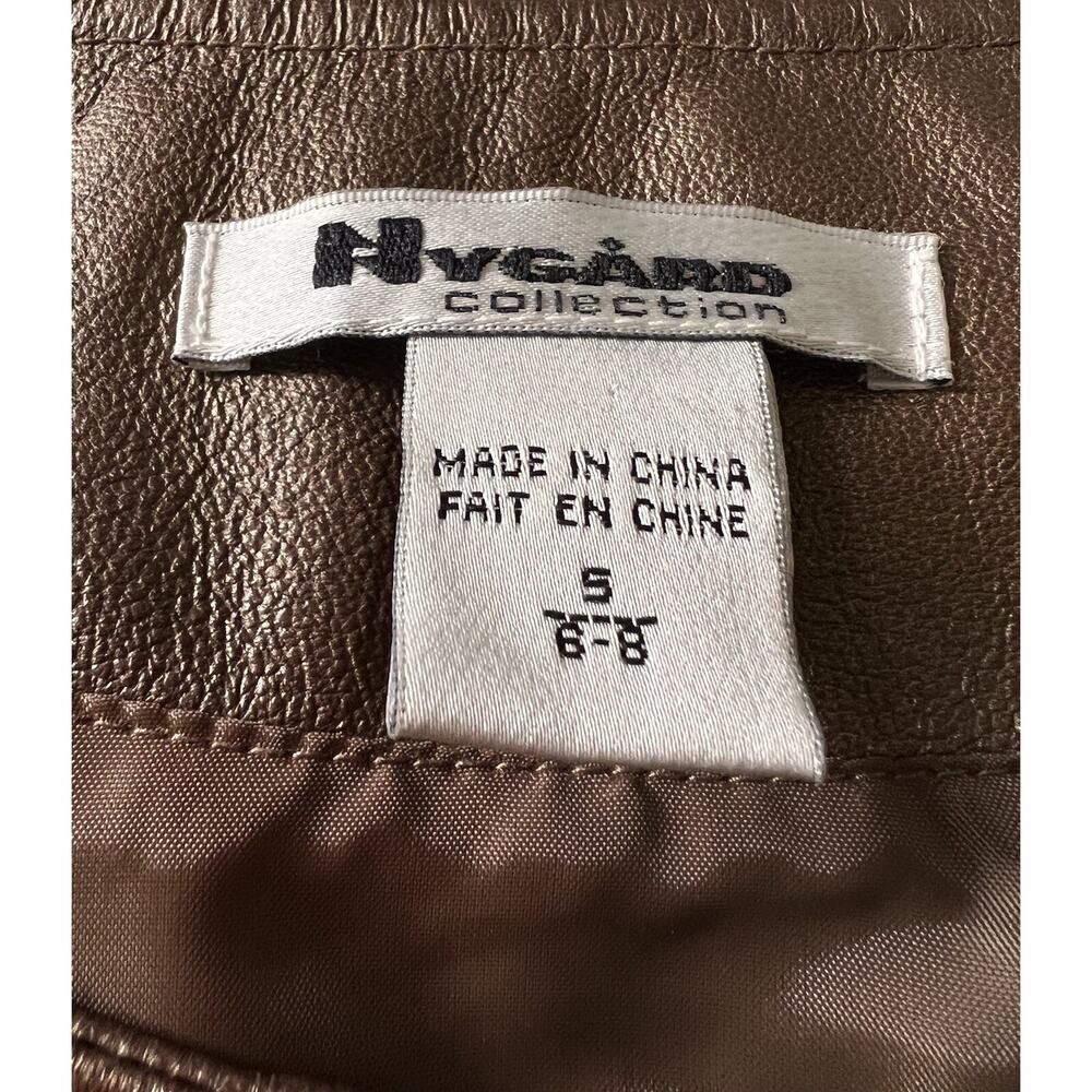 NYGARD Bronze Leather Knit Zip Jacket Blazer - Picture 5 of 7